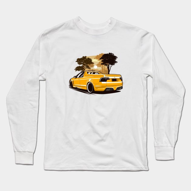 Yellow HSV GTS Maloo Safari Long Sleeve T-Shirt by KaroCars